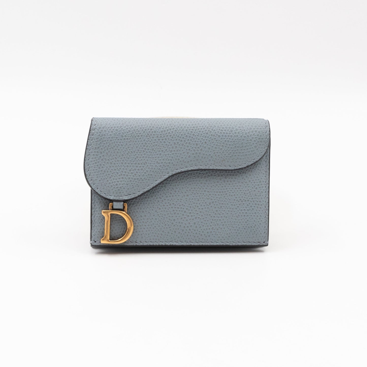 Saddle Compact Wallet Light Blue Leather