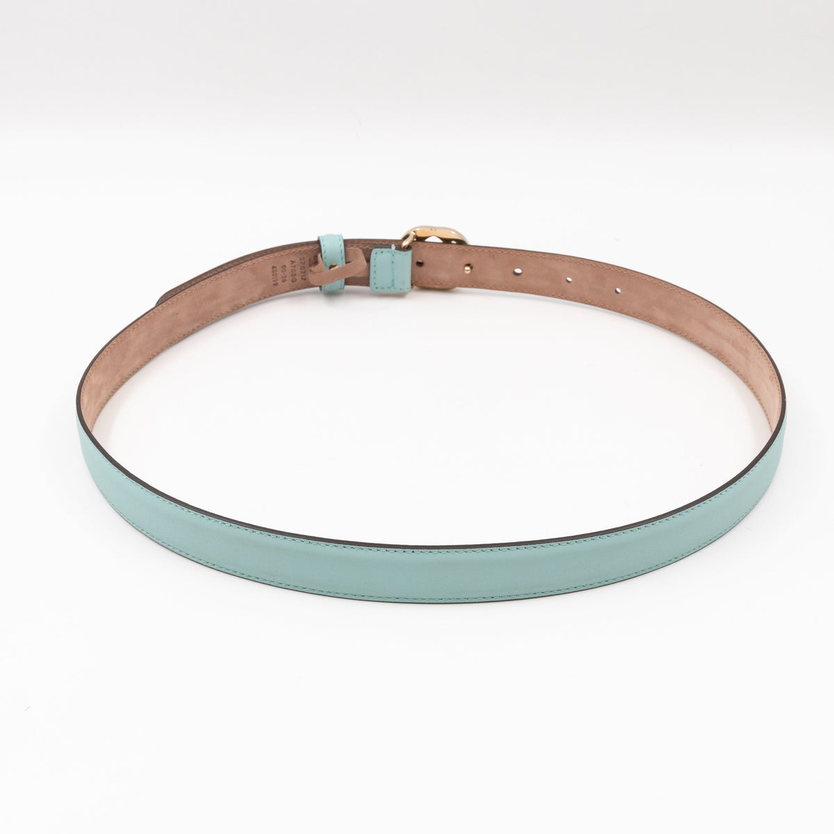 Interlocking G Buckle Belt Light Blue Leather 90/36
