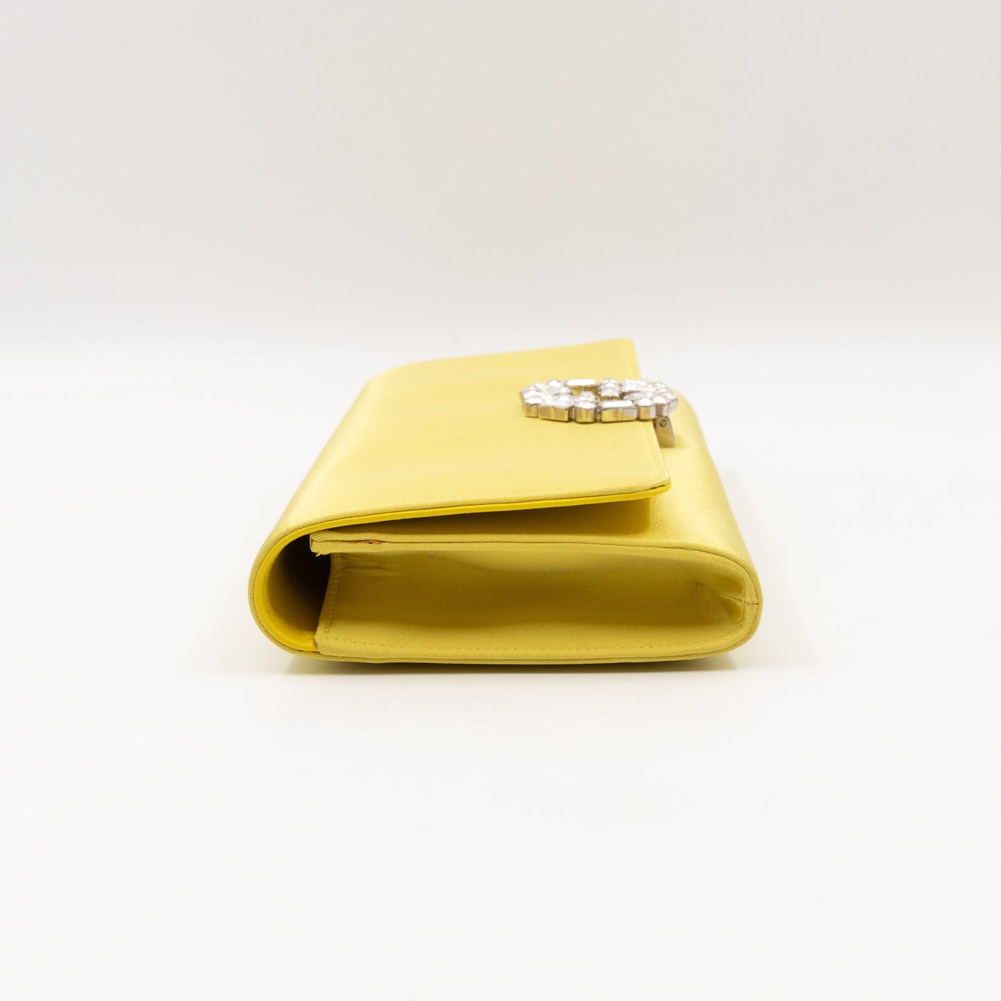 Gucci Broadway Clutch Yellow Satin with Crystals