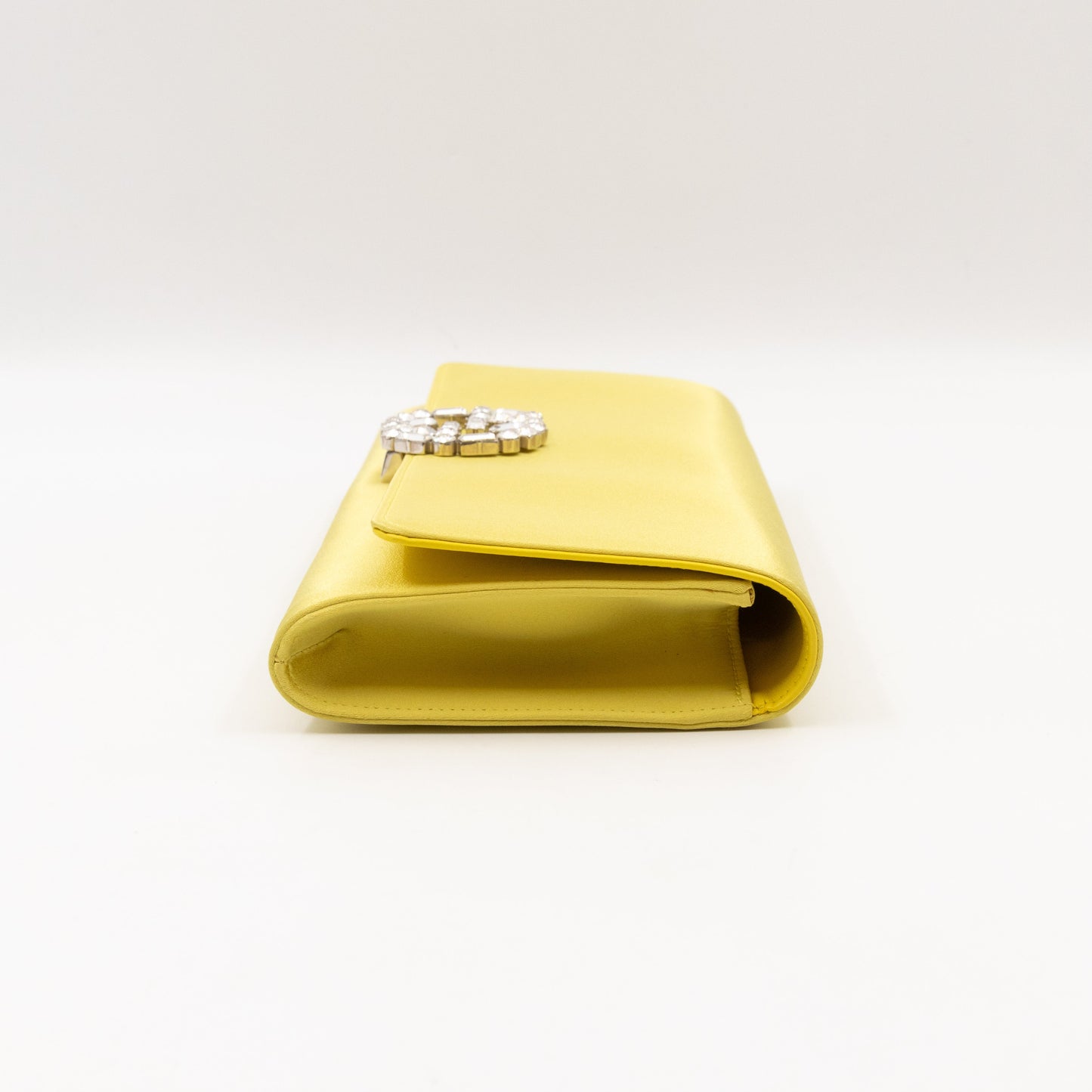 Gucci Broadway Clutch Yellow Satin with Crystals