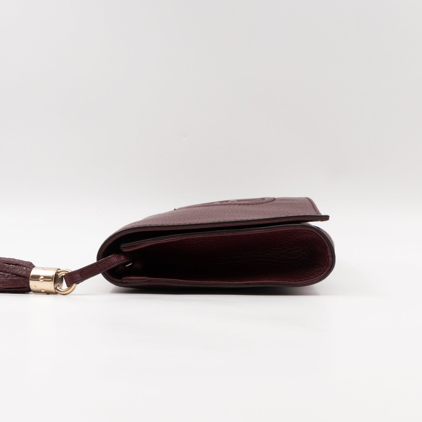 Gucci Soho Clutch Burgundy Leather