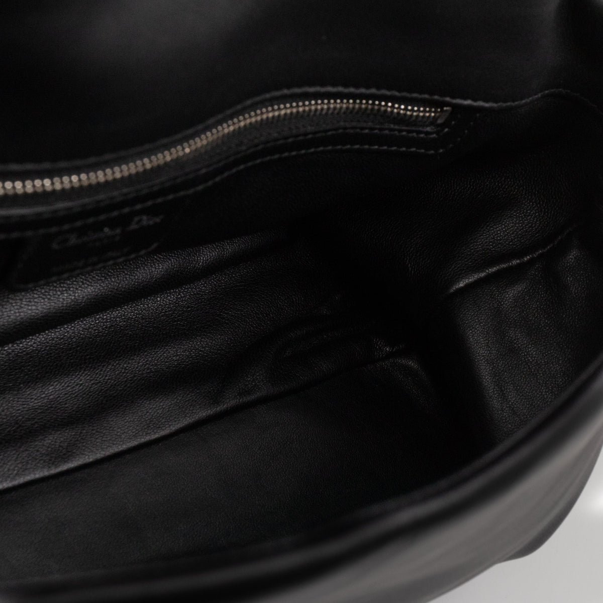 Demi Lune Small Flap Bag Black Leather