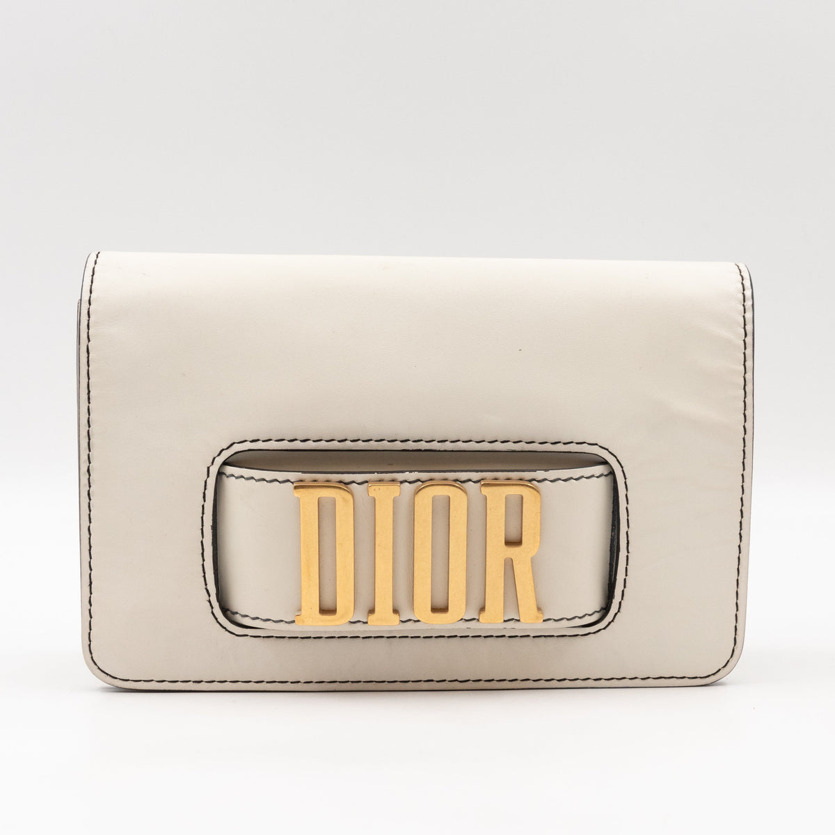 Dio(R)evolution Clutch Bag White Leather