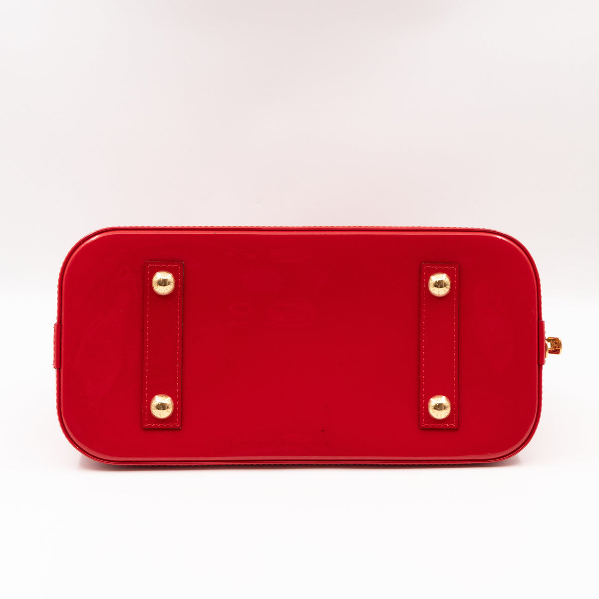 Alma PM Red Vernis Leather