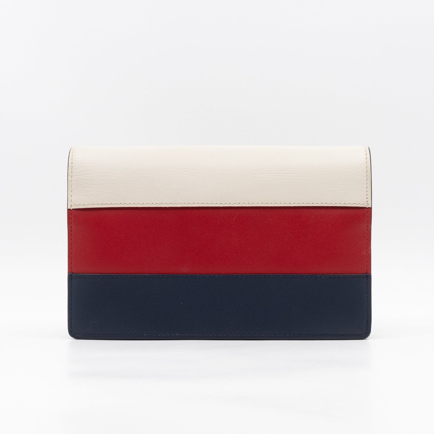 Gucci Queen Margaret Bee Wallet on Chain Blue & Red & White Leather