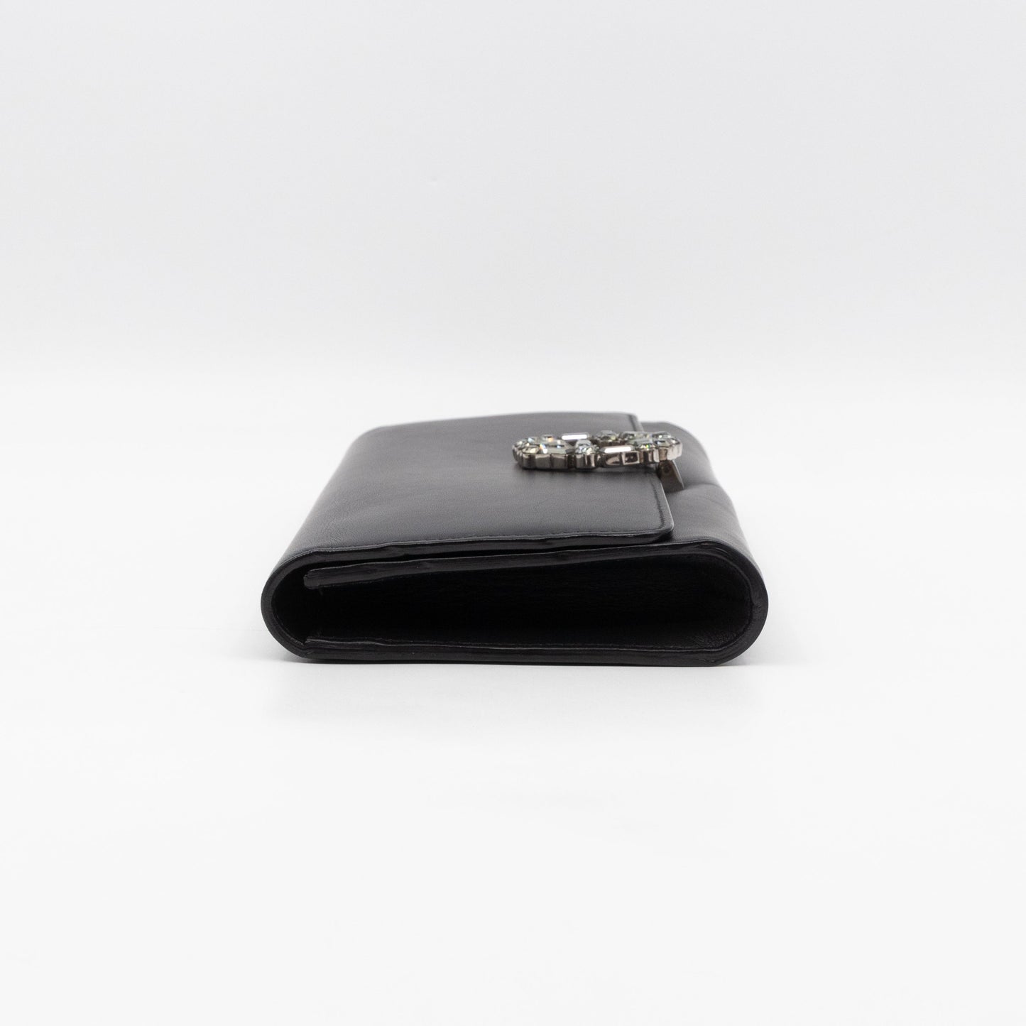 Gucci Broadway Clutch Black Leather with Crystals