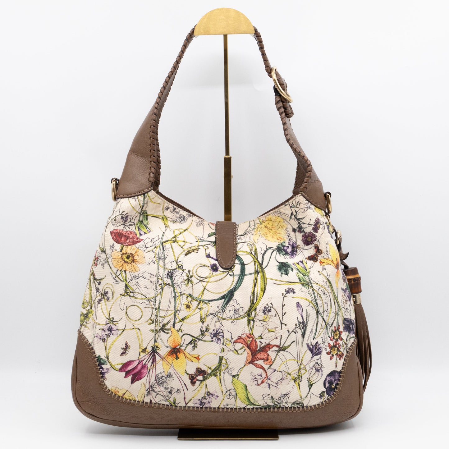 Gucci Jackie Two-way Shoulder Bag Floral Canvas