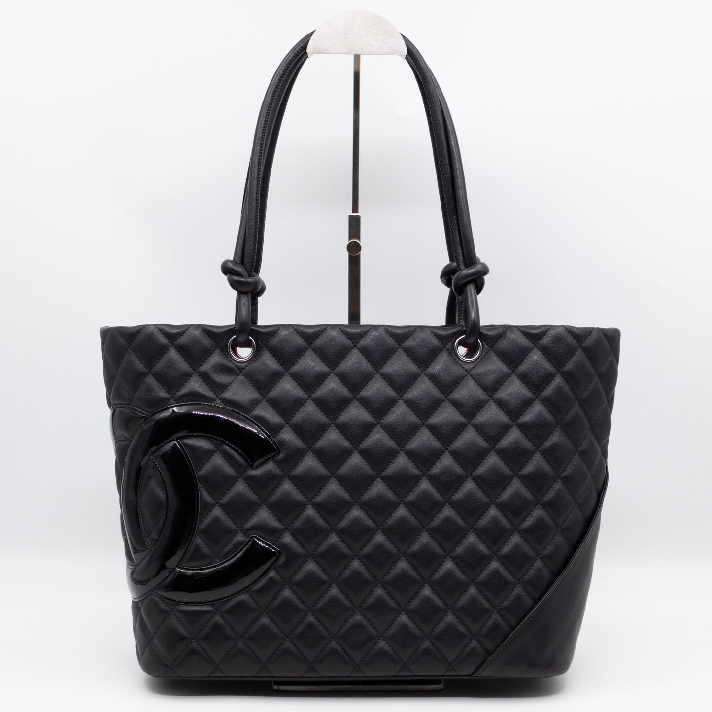 Cambon Tote Quilted Black Leather