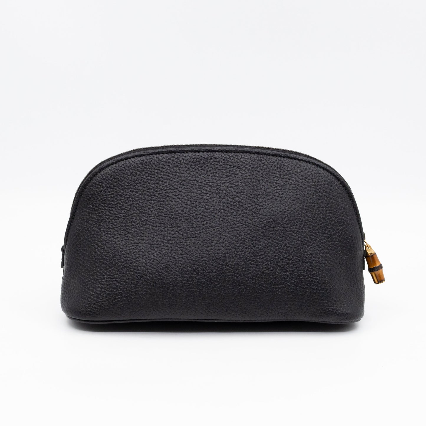 Gucci Bamboo-Puller Double G Beauty Case Black Leather