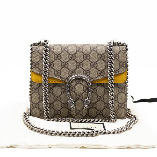 Gucci Dionysus Mini GG Supreme Yellow Suede