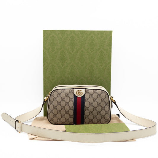 Ophidia Crossbody Bag GG Supreme White Leather