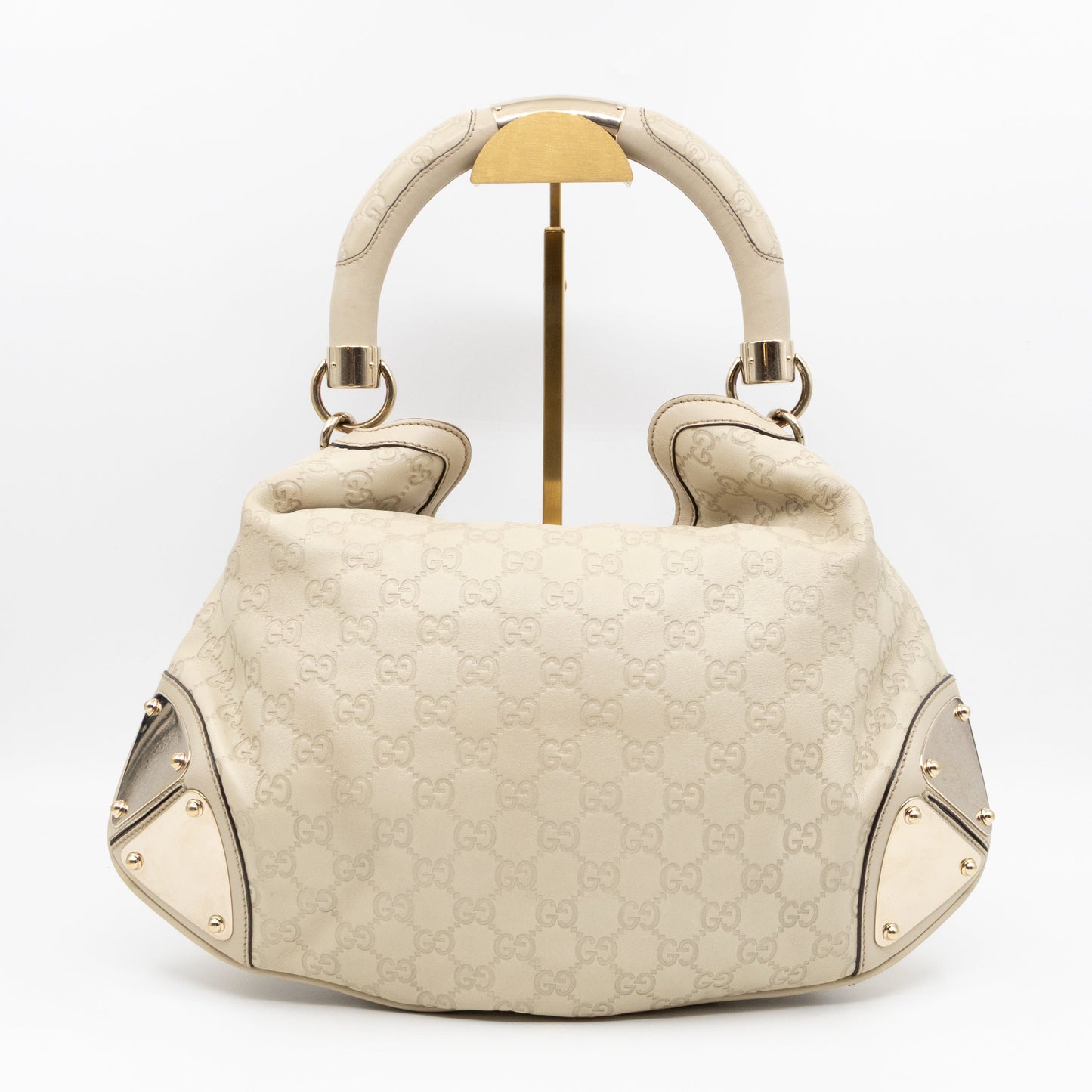 Indy Top Handle Guccissima Ivory Leather