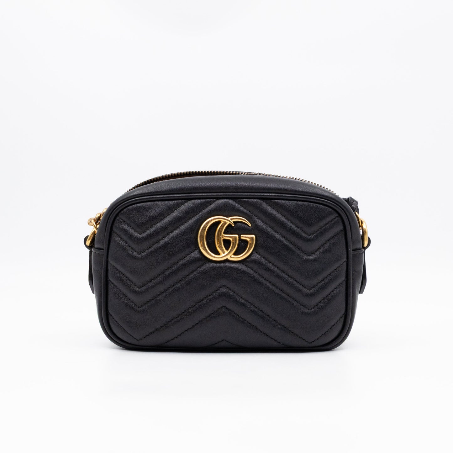 Gucci GG Marmont Mini Black Matelassé Leather