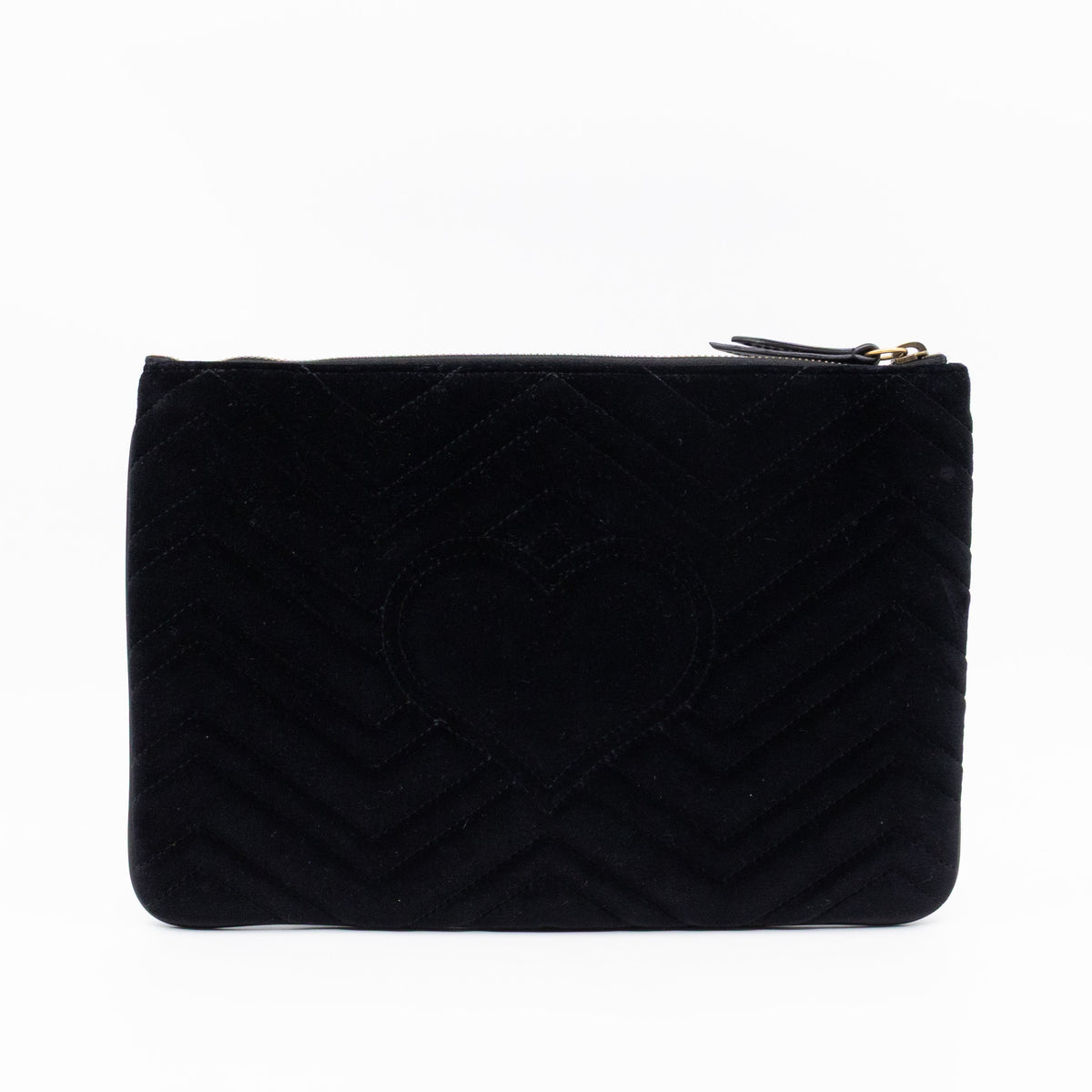 GG Marmont Zip Pouch Black Velvet