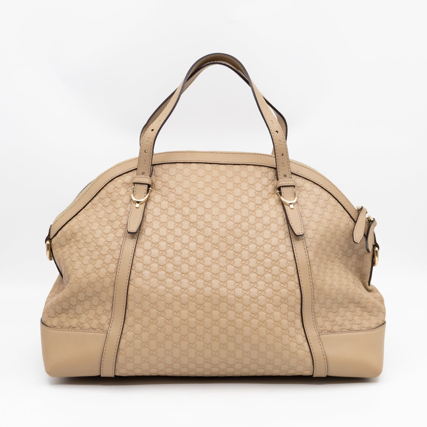 Nice Top Handle Bag Beige Microguccissima Leather