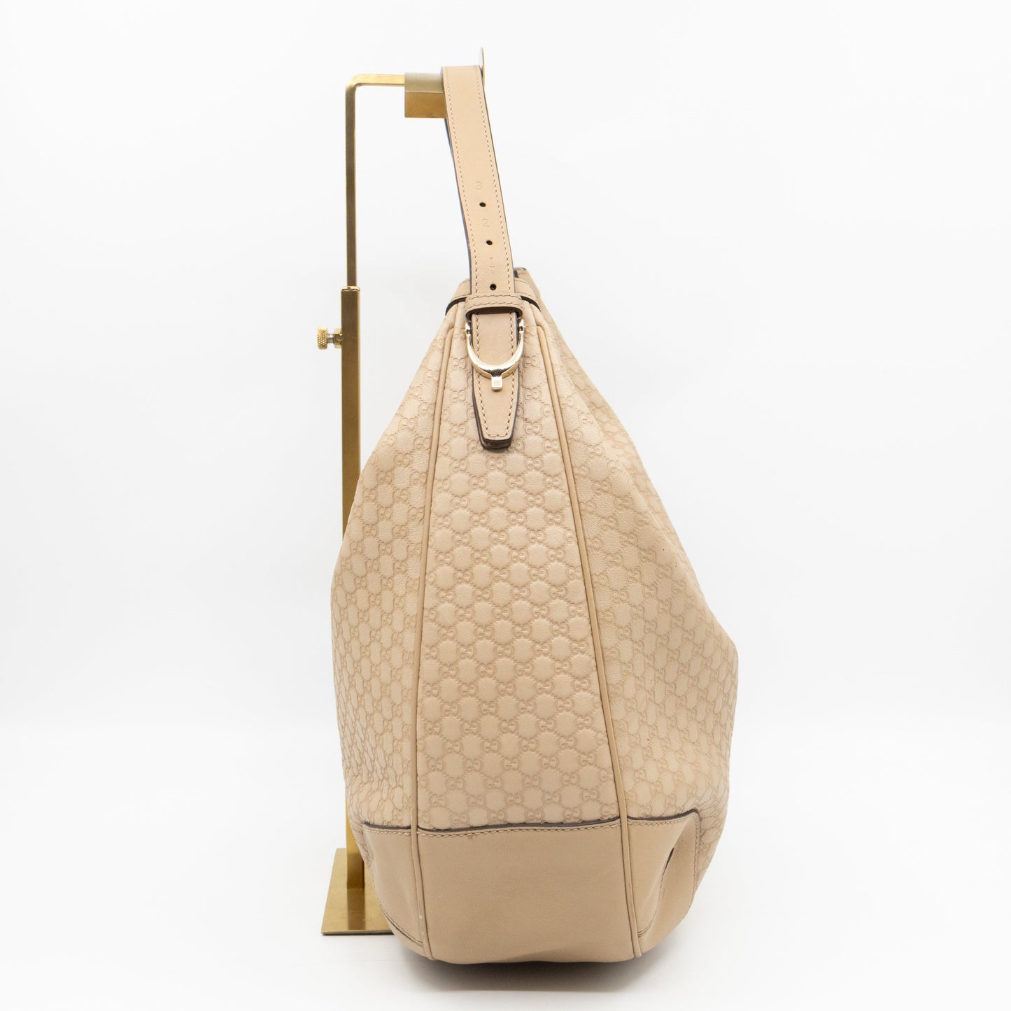 Nice Hobo Bag Beige Microguccissima Leather