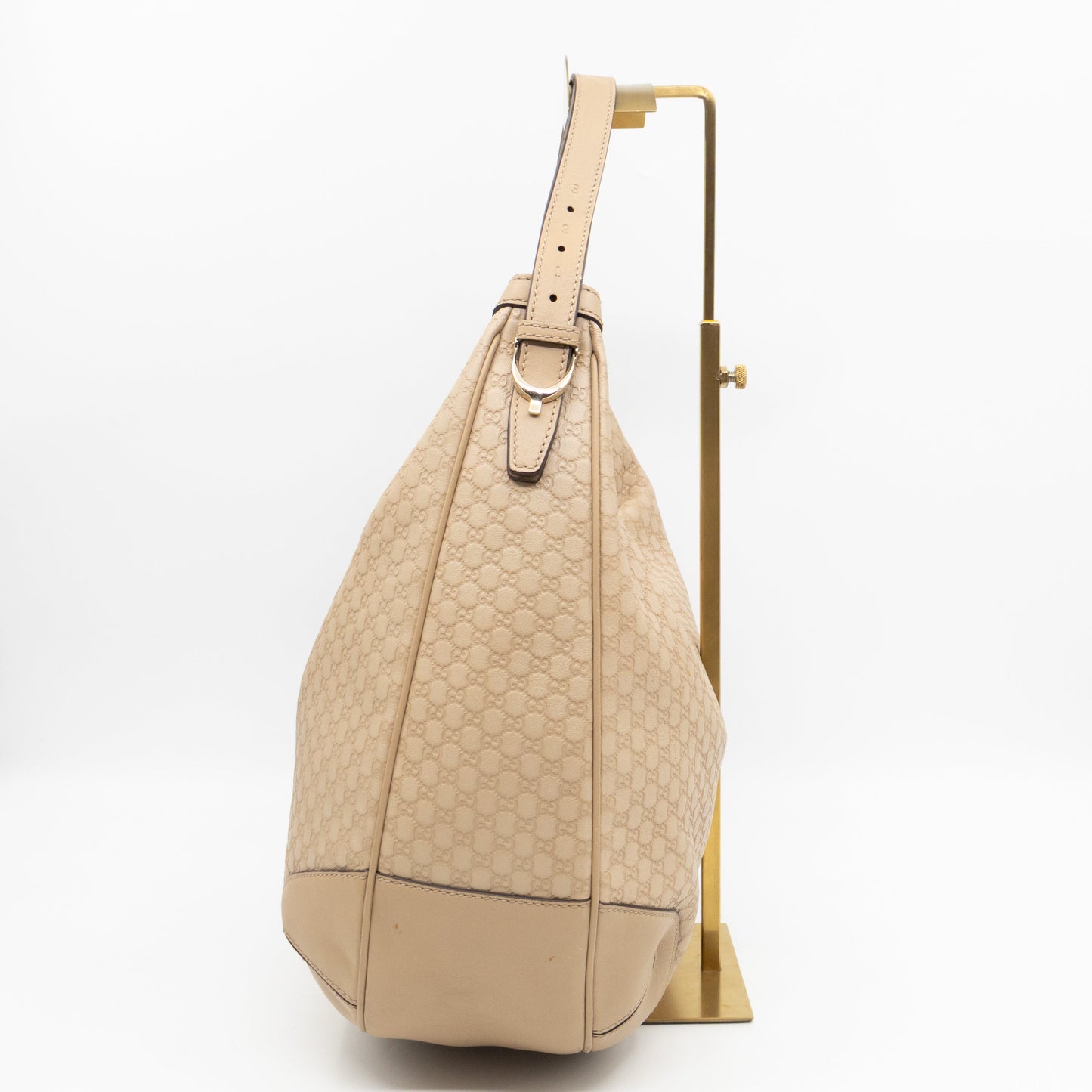 Nice Hobo Bag Beige Microguccissima Leather