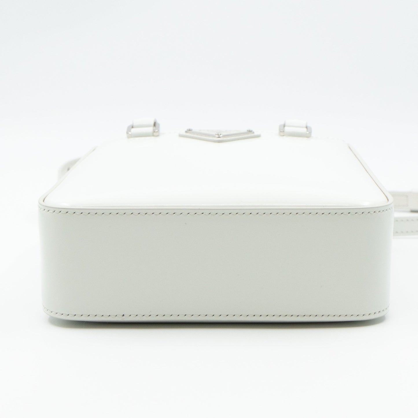 Small Crossbody Tote White Brushed Leather