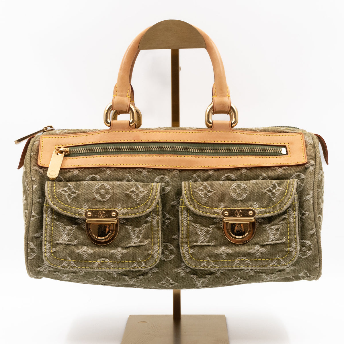 Neo Speedy Green Denim Monogram