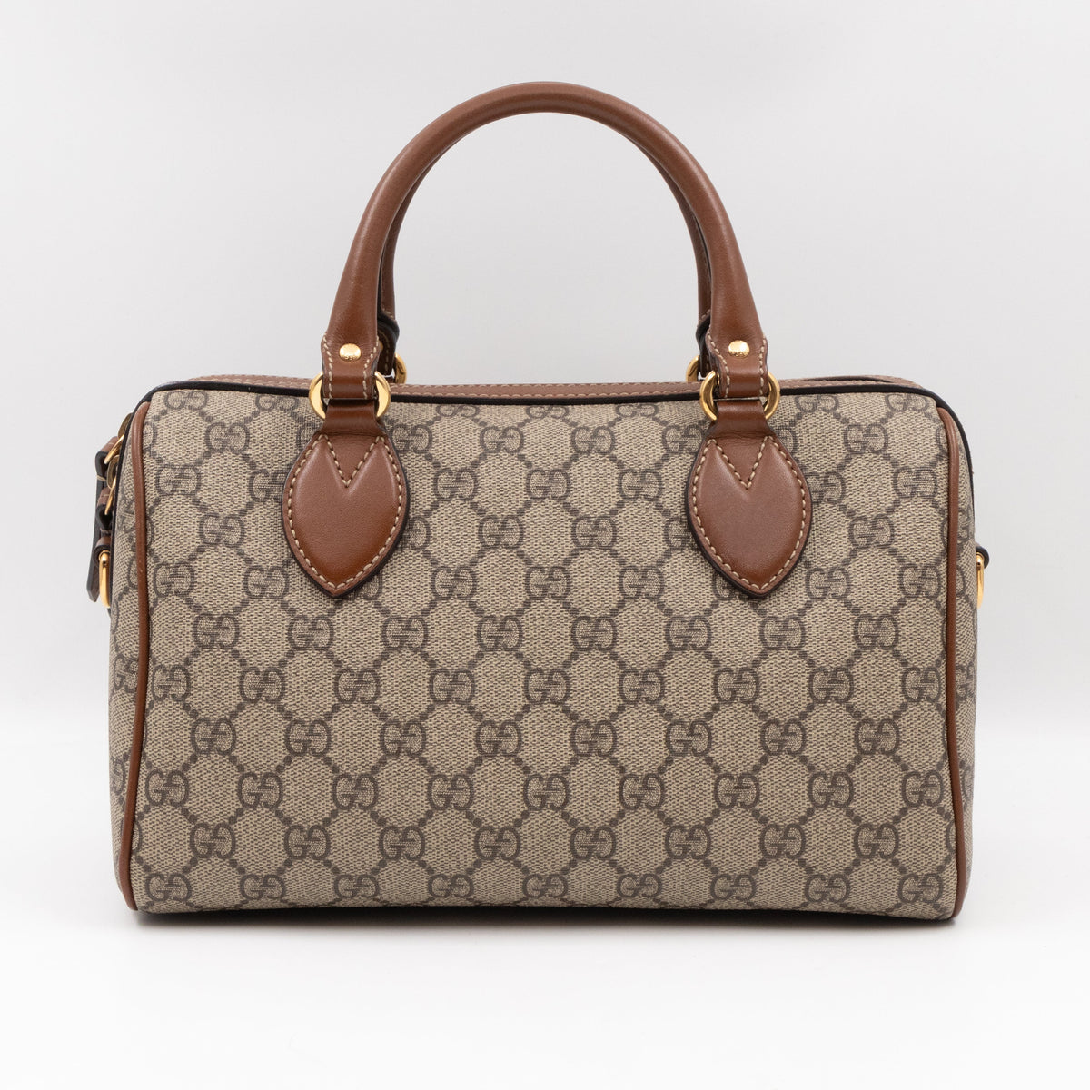 Top Handle Boston Bag GG Supreme Bee Embroidered