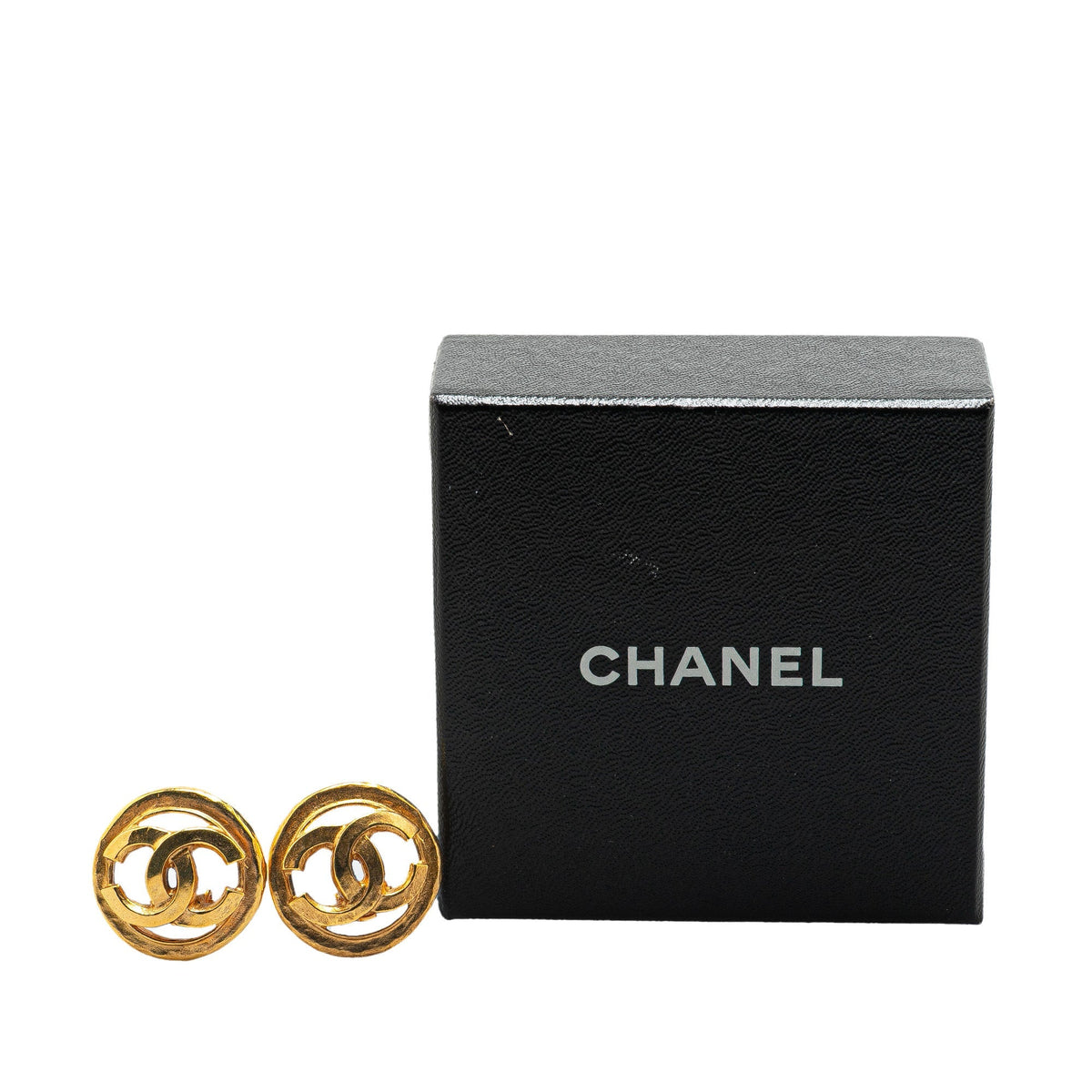 Gold Chanel Gold Plated CC Clip On Earrings
