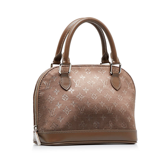 LOUIS VUITTON Monogram Satin Mini Alma Handbag