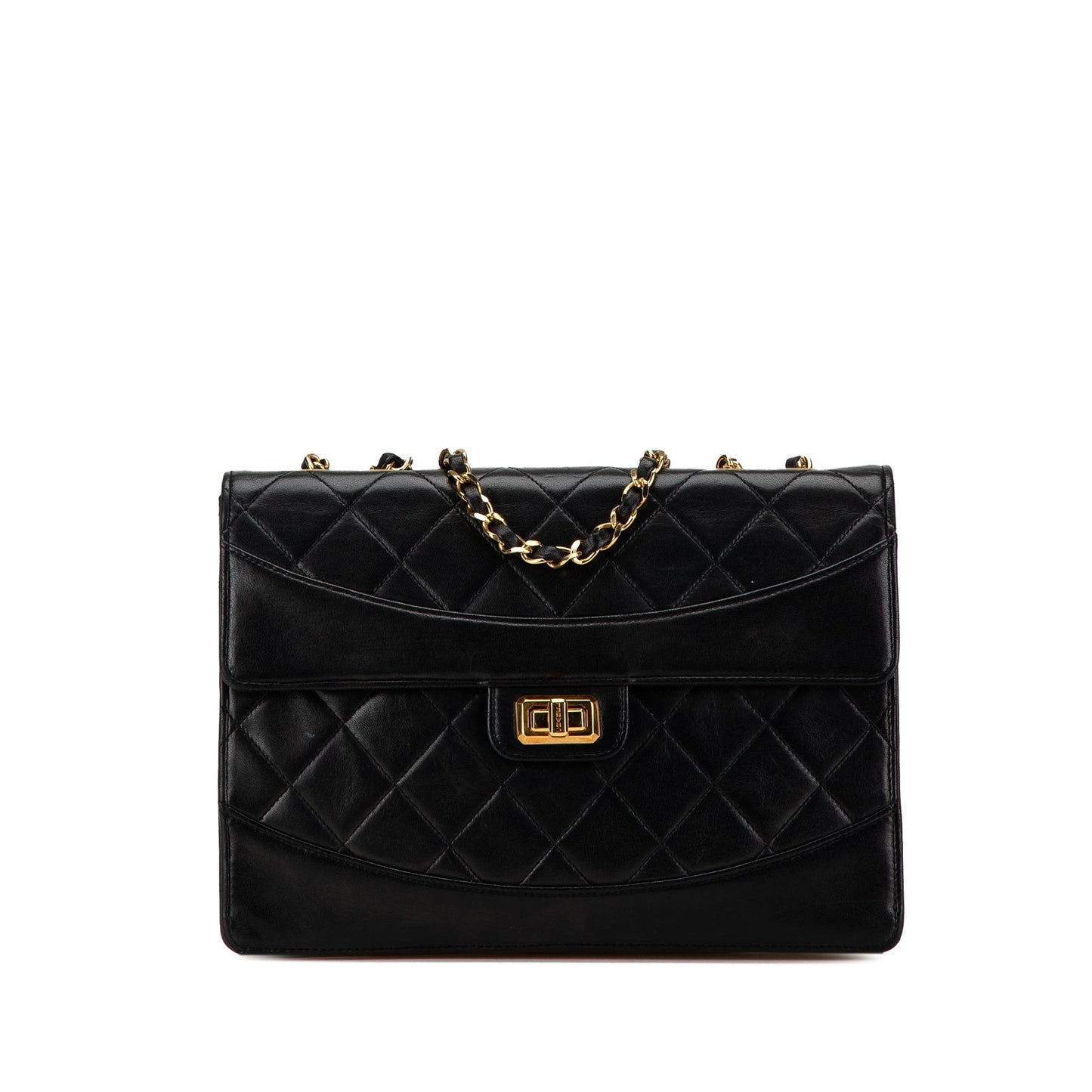 Black Chanel Medium Reissue 2.55 Quilted Lambskin Single Flap Shoulder Bag