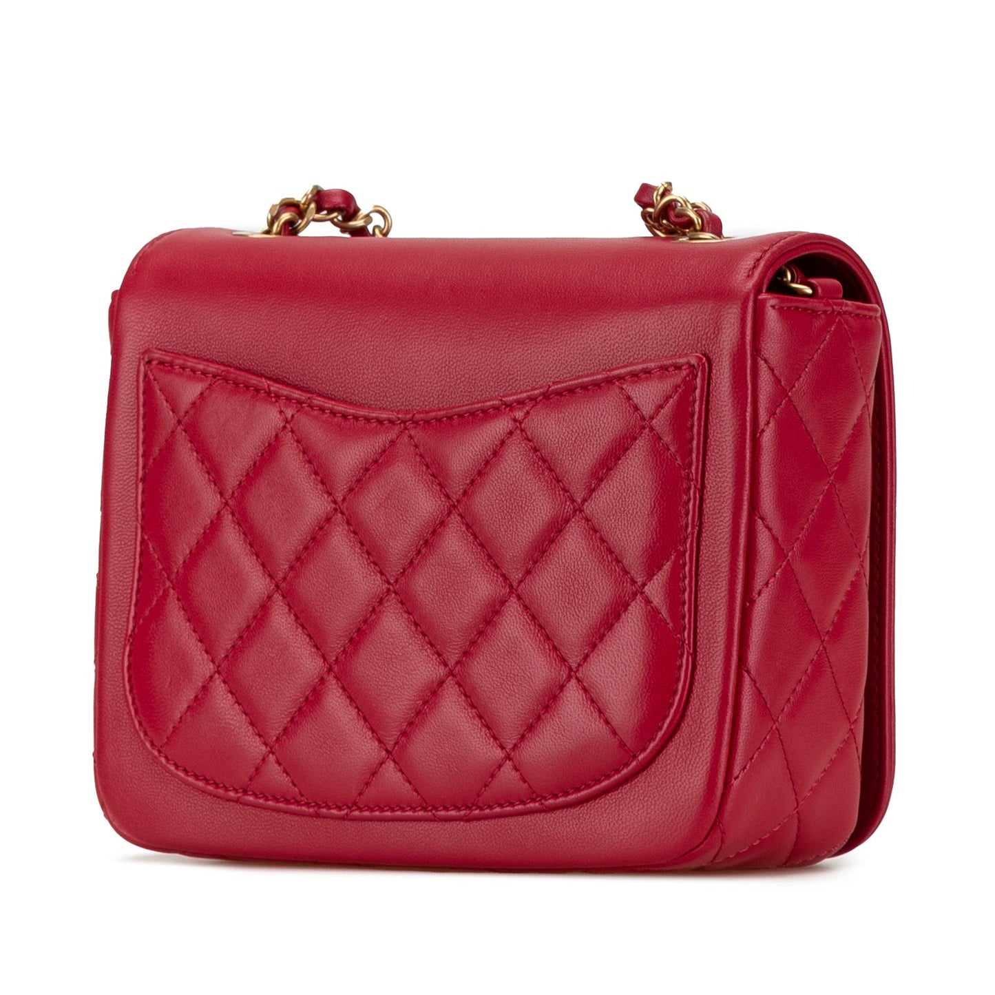Red Chanel Lambskin Lucky Charms Flap Crossbody