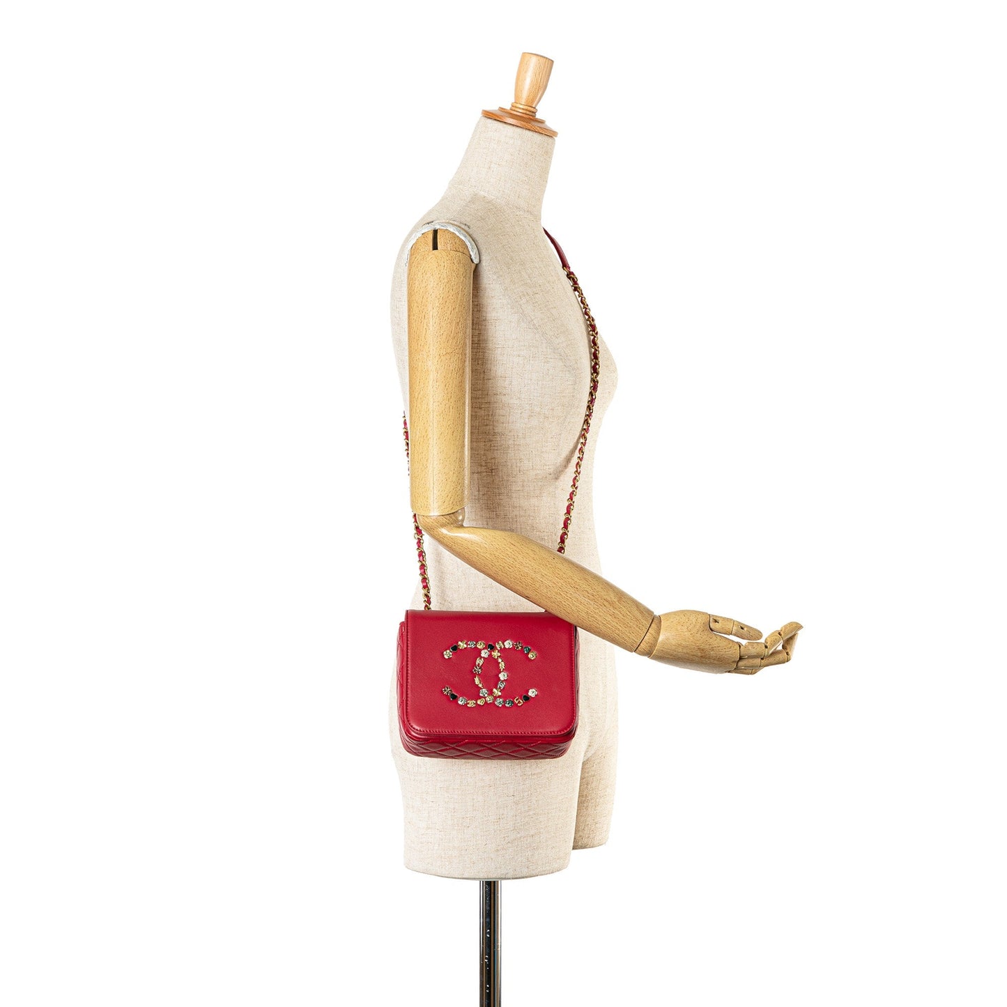 Red Chanel Lambskin Lucky Charms Flap Crossbody