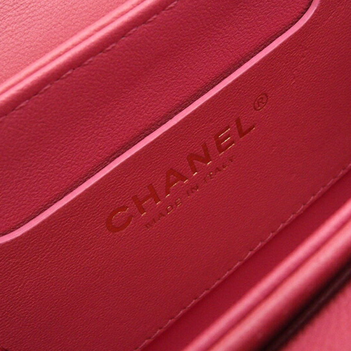 Pink Chanel Mini Quilted Caviar Top Handle Flap Satchel