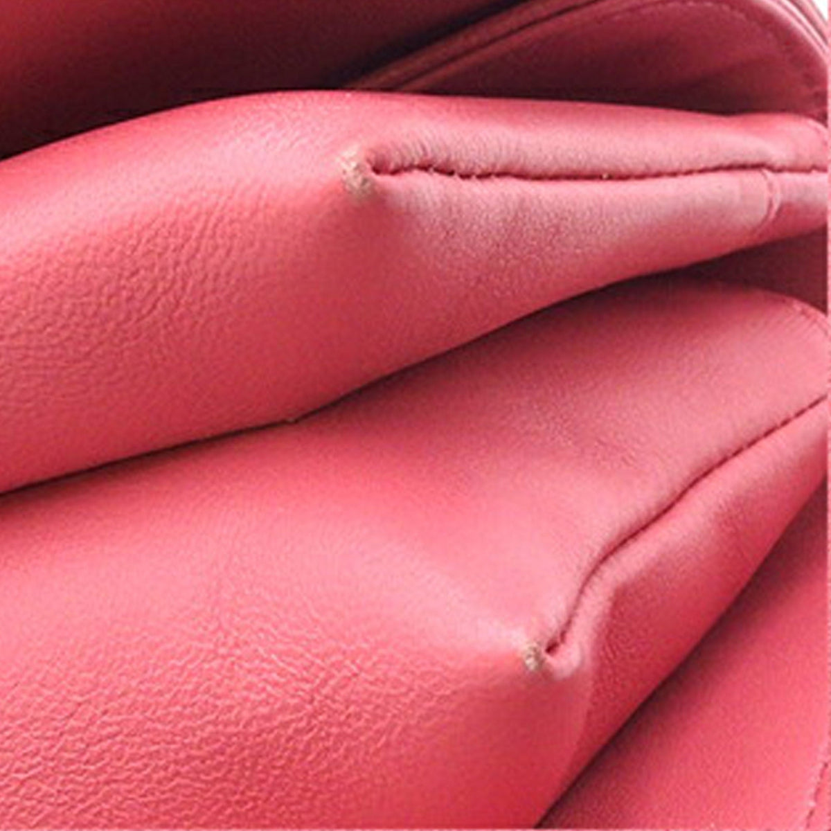 Pink Chanel Mini Quilted Caviar Top Handle Flap Satchel