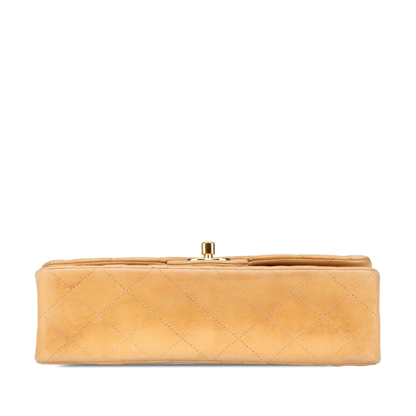 Brown Chanel Small Classic Lambskin Double Flap Shoulder Bag