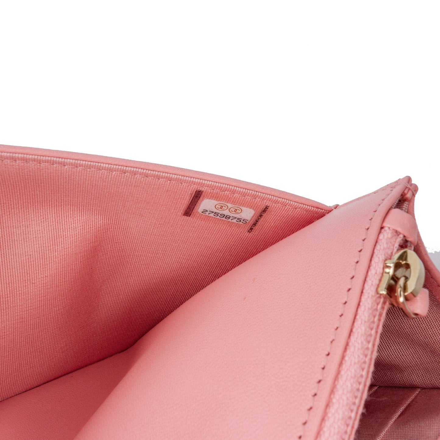 Pink Chanel Lambskin Boy Wallet On Chain Crossbody Bag