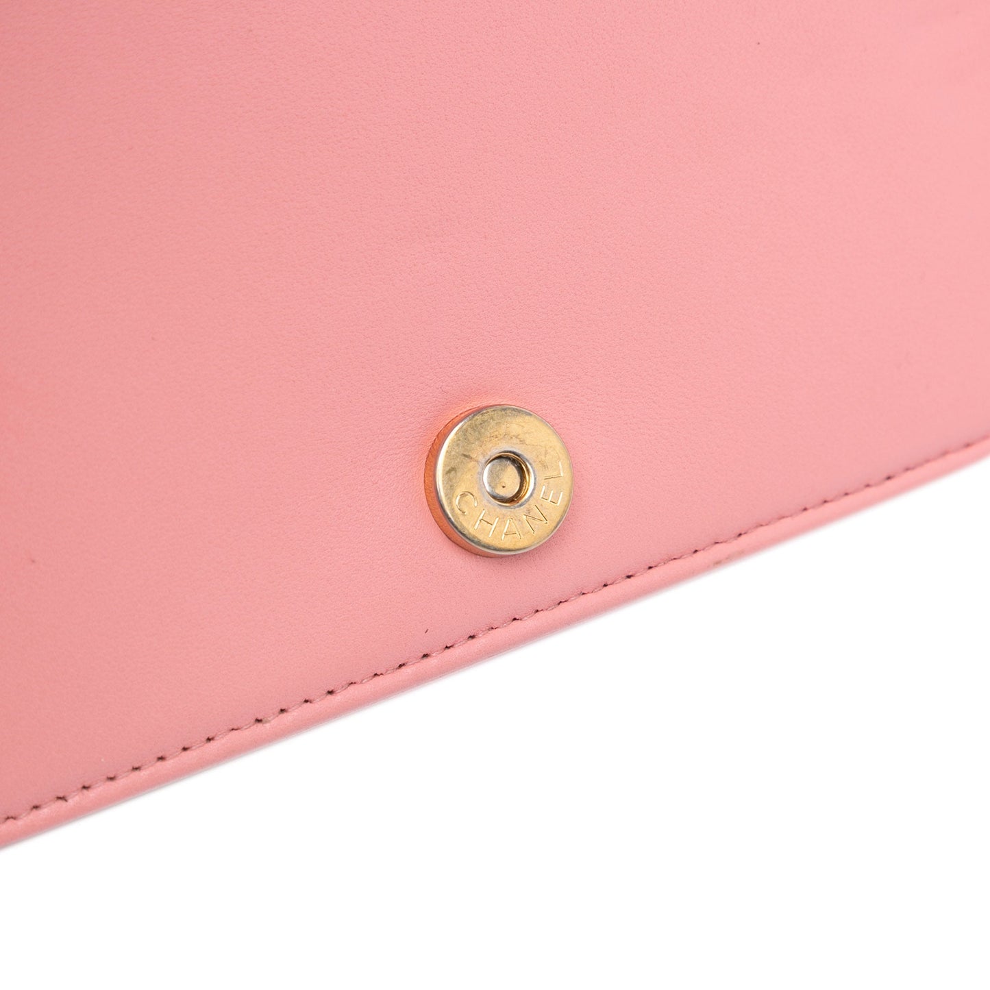 Pink Chanel Lambskin Boy Wallet On Chain Crossbody Bag