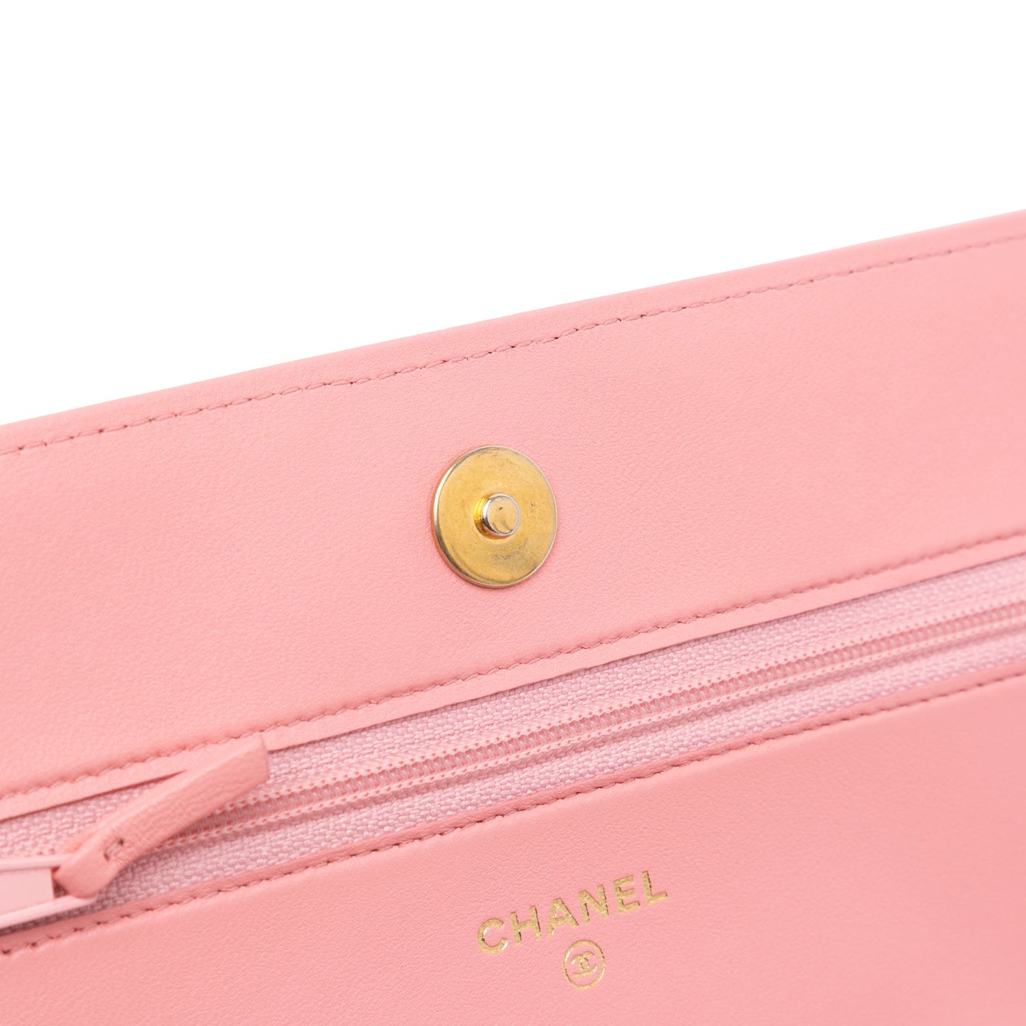 Pink Chanel Lambskin Boy Wallet On Chain Crossbody Bag