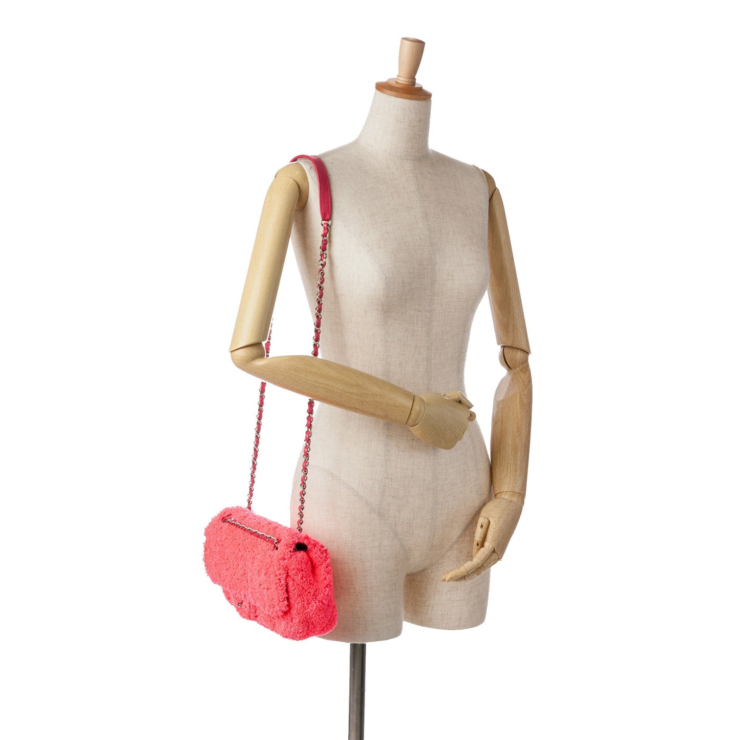 Pink Chanel Medium Quilted Terry Cloth Coco Beach Flap Shoulder Bag