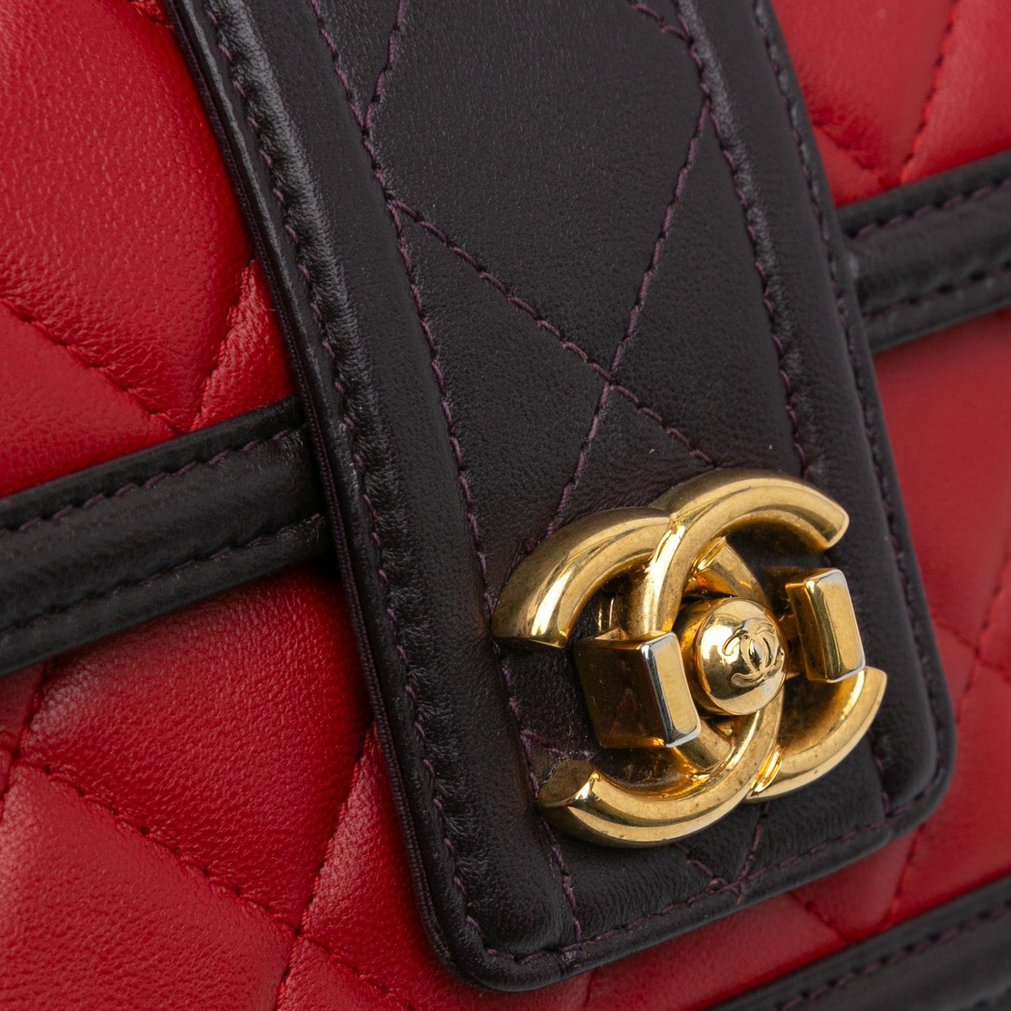 Red Chanel Lambskin Elegant CC Wallet On Chain Crossbody Bag