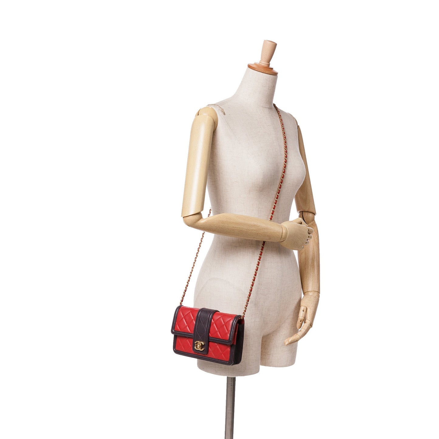 Red Chanel Lambskin Elegant CC Wallet On Chain Crossbody Bag