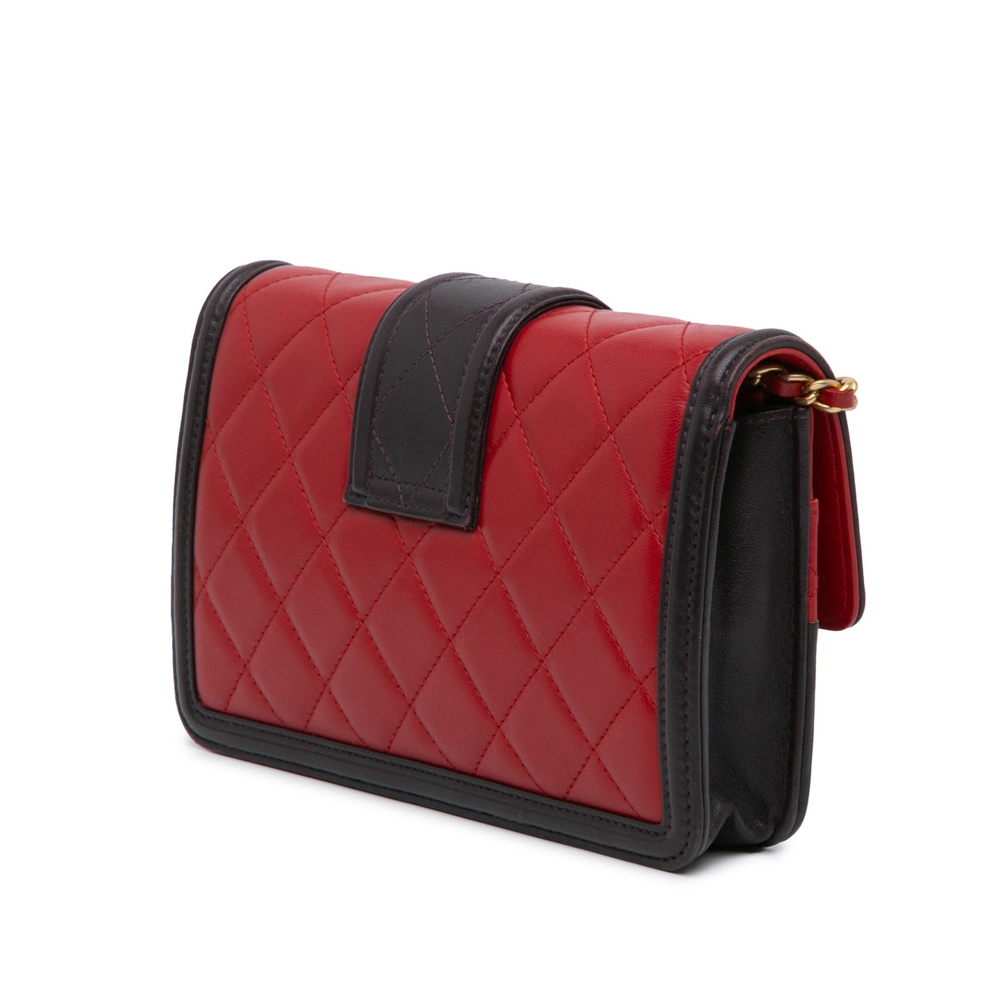 Red Chanel Lambskin Elegant CC Wallet On Chain Crossbody Bag