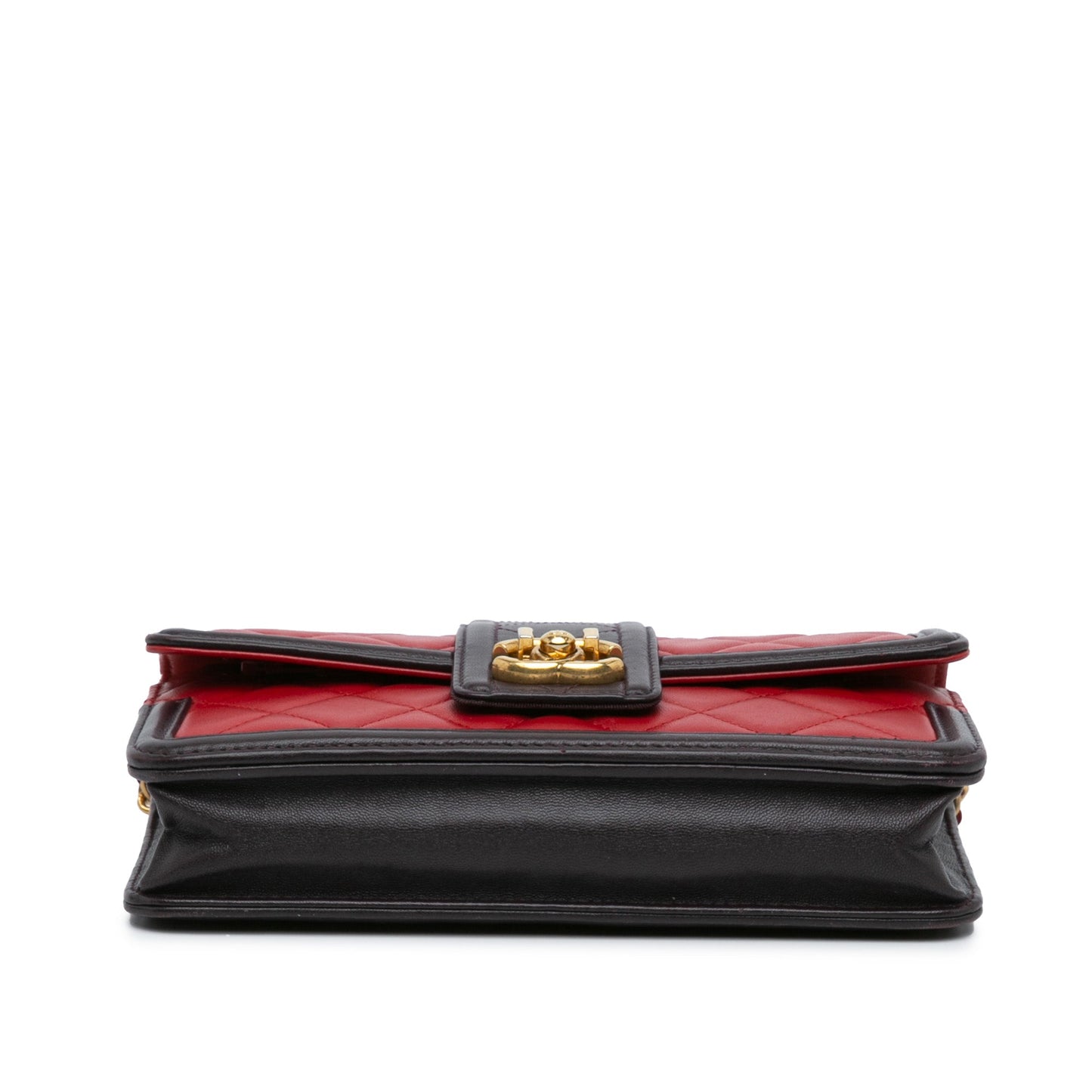 Red Chanel Lambskin Elegant CC Wallet On Chain Crossbody Bag