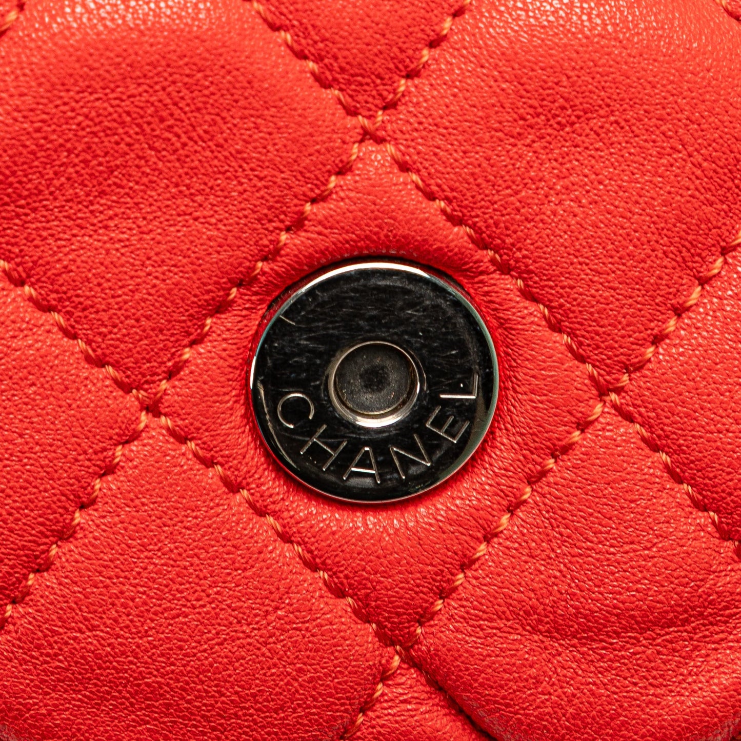 Red Chanel Large Quilted Lambskin Chain Around Flap Crossbody Bag
