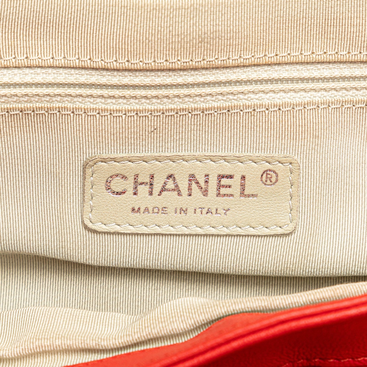 Red Chanel Large Quilted Lambskin Chain Around Flap Crossbody Bag