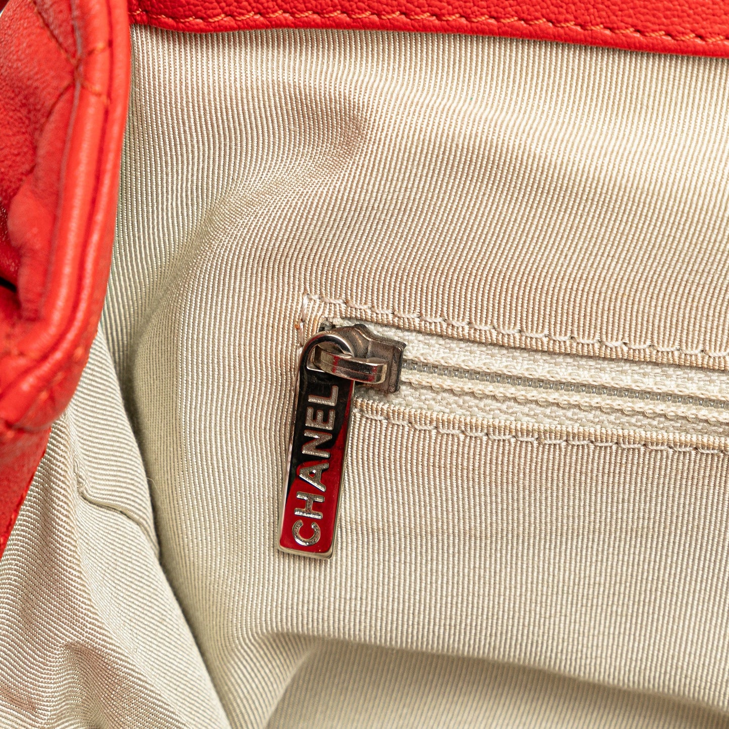 Red Chanel Large Quilted Lambskin Chain Around Flap Crossbody Bag