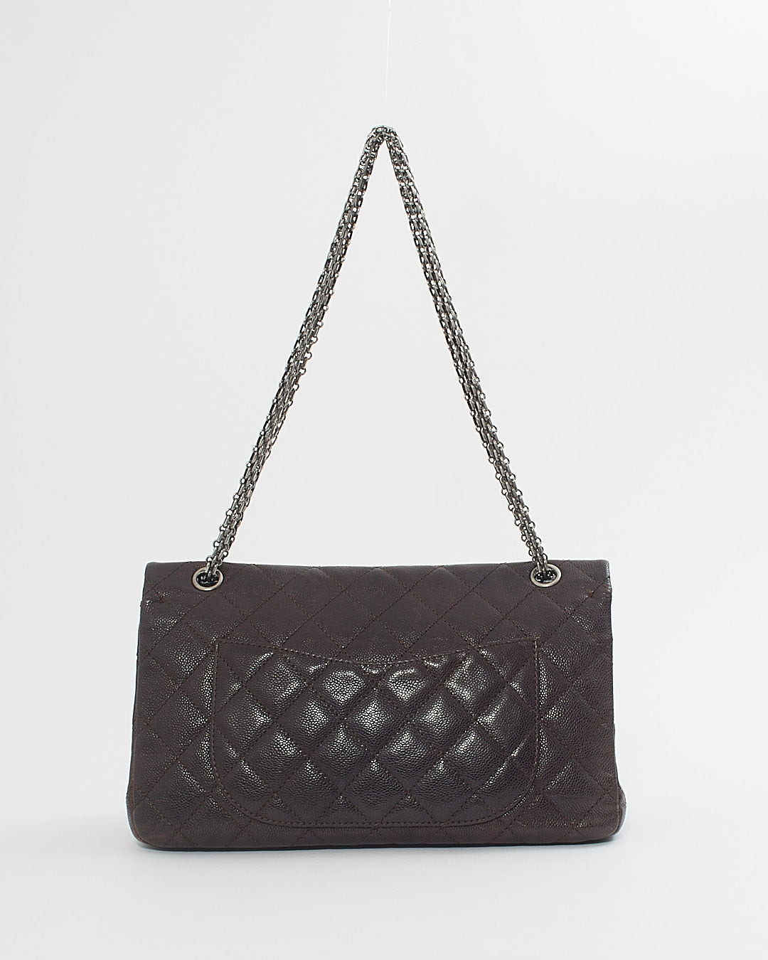 Chanel Plum Quilted Caviar Leather 2.55 Reissue 227 Double Flap Bag