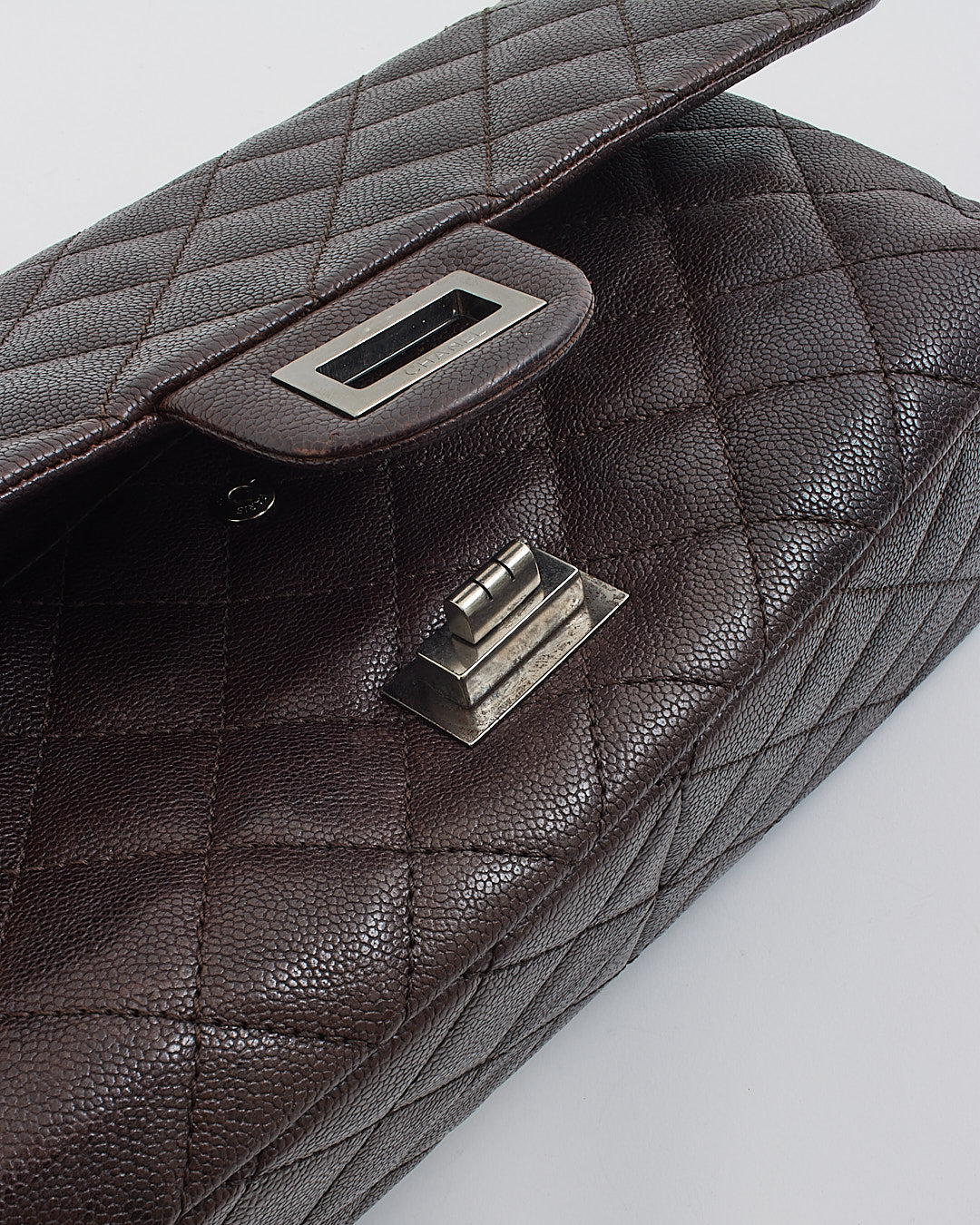 Chanel Plum Quilted Caviar Leather 2.55 Reissue 227 Double Flap Bag