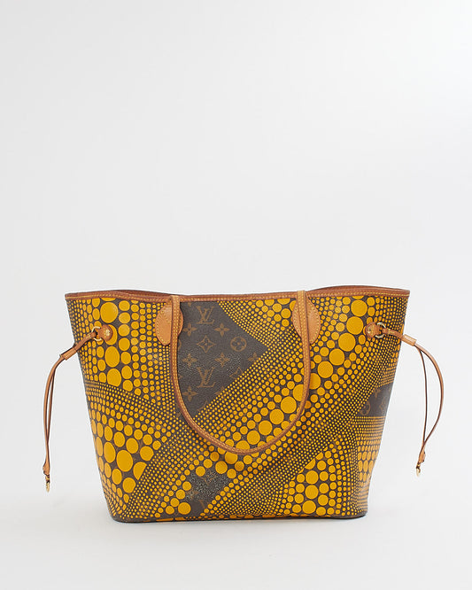 Louis Vuitton x Yayoi Kusama Yellow Monogram Waves Neverfull MM Tote