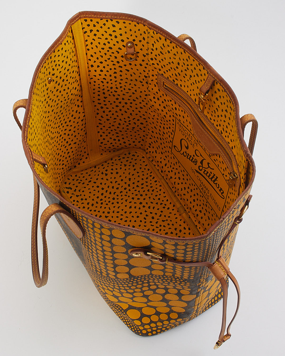Louis Vuitton x Yayoi Kusama Yellow Monogram Waves Neverfull MM Tote