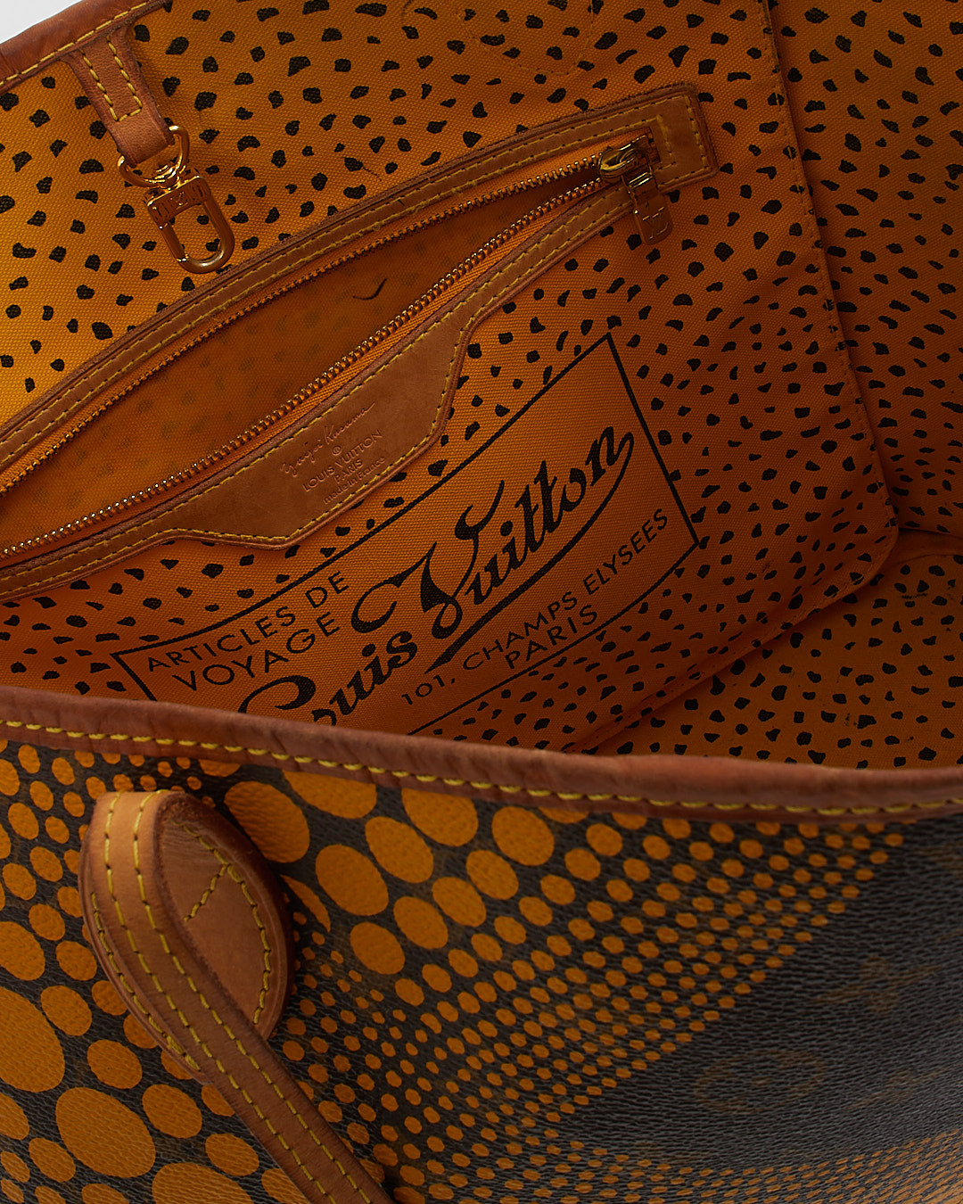 Louis Vuitton x Yayoi Kusama Yellow Monogram Waves Neverfull MM Tote
