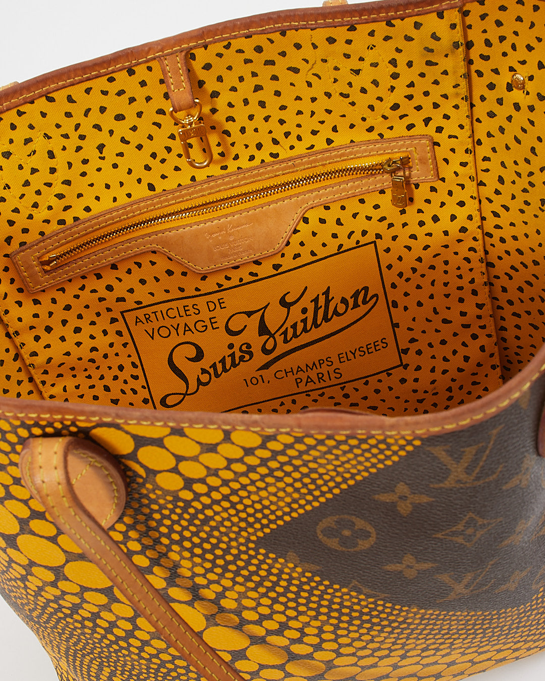 Louis Vuitton x Yayoi Kusama Yellow Monogram Waves Neverfull MM Tote