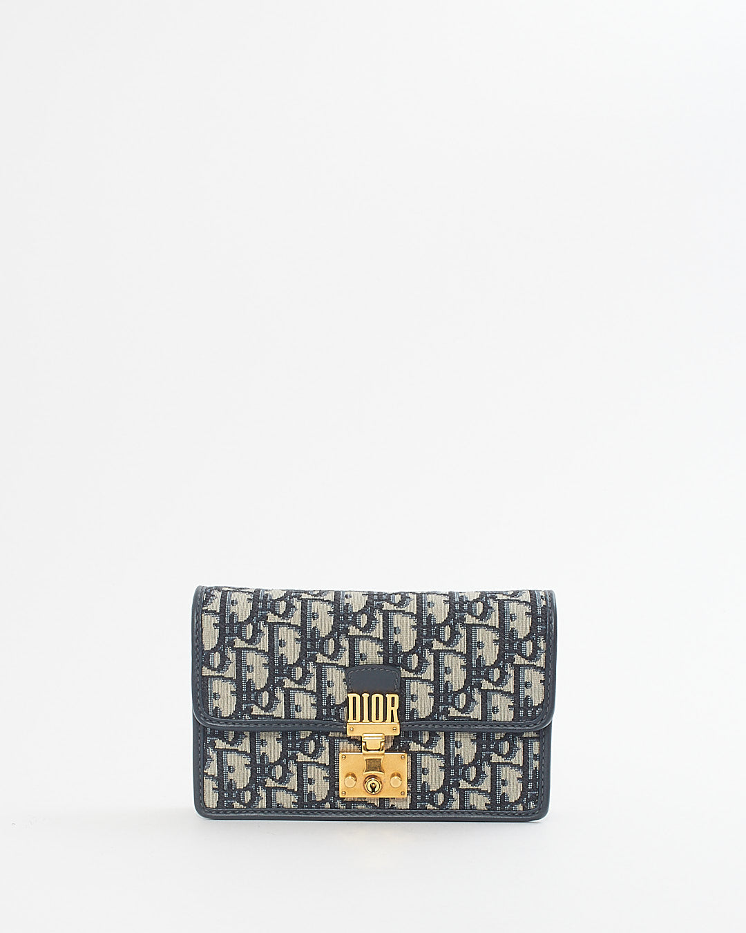 Dior Blue Oblique Canvas DiorAddict Wallet on Chain